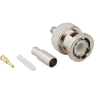 מחבר RF קואקסיאלי BNC 50 אוהם - תקע ישר - קרימפ