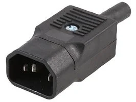 מחבר מתח IEC C14, 10A, 250VAC - להתקנת כבל