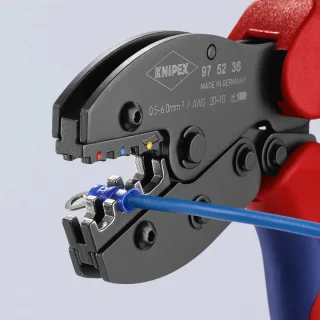 לוחץ לנעלי כבל לא מבודדות - KNIPEX 97 90 26 - 0.5MM² ~ 6.0MM²
