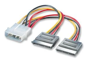 כבל למחשב - (0.16M - 2XSATA 15P (M) ~ MOLEX 4P (M