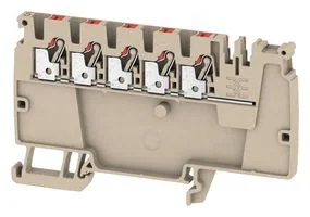 מחבר טרמינל בלוק לפס דין - 5WAY , 2.5MM² , 24A , 800V , GREY