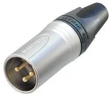 מחבר XLR תקע 3 פינים - להרכבה על כבל - מגעים מצופים זהב
