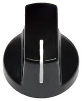 כפתור פלסטיק שחור לציר עגול 6.35mm