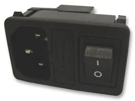 תקע חשמל IEC 10A לפנל עם בית פיוז ומפסק