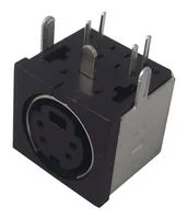 מחבר MINI DIN להלחמה למעגל מודפס - נקבה 4 מגעים