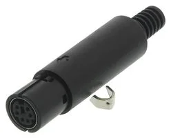 מחבר MINI DIN להלחמה לכבל - נקבה 6 מגעים