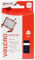 מדבקות ולקרו מרובעות שחורות - HOOK & LOOP - צלע VELCRO - 25MM