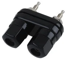 שקע בננה כפול 4MM להברגה לפנל - בידוד שחור / שחור