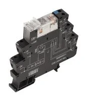 ממסר אלקטרוני עם תושבת לפס דין - 24VDC DPDT 8A