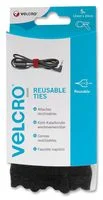 חבילת סרטי קשירה שחורים לכבלים (סקוטש) - VELCRO - 12MM X 0.2M