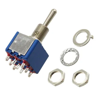 מתג טוגל 3PDT 6A 125V התקנת פנל